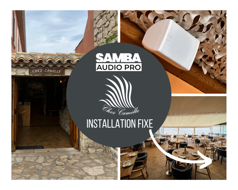 Installation sonorisation restaurant Chez Camille à Ramatuelle Var 83