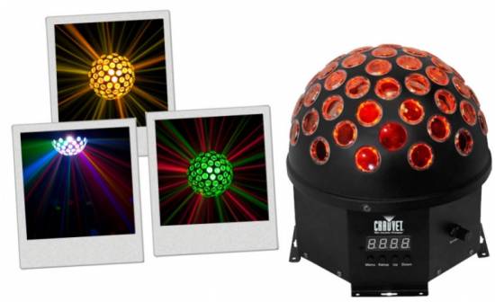 Effet à LED demi sphère rotative, pour des faisceaux multicolores à 360° !